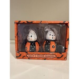NIB Johanna Parker Nostalgia Ceramic Ghost Salt & Pepper Shaker Set